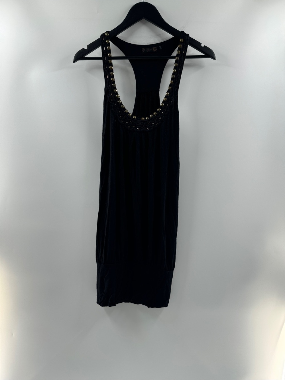 Vintage Guess Jeans Black Studded Y2K Mini Dress Women’s Large